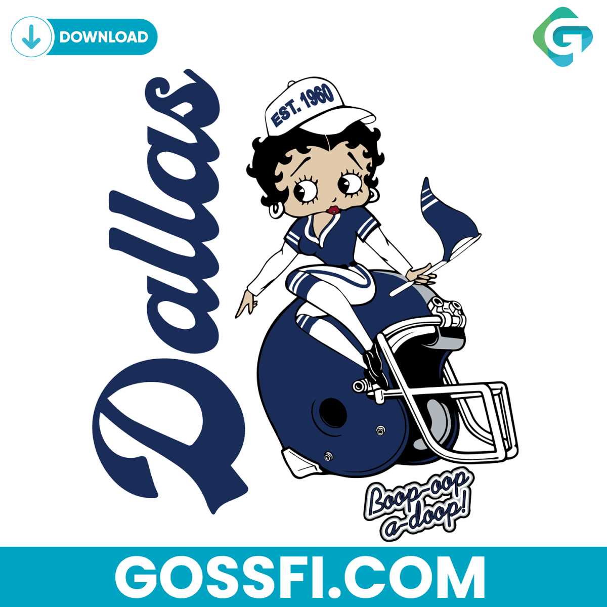 Dallas Cowboys Football Boop Oop A Doop Svg