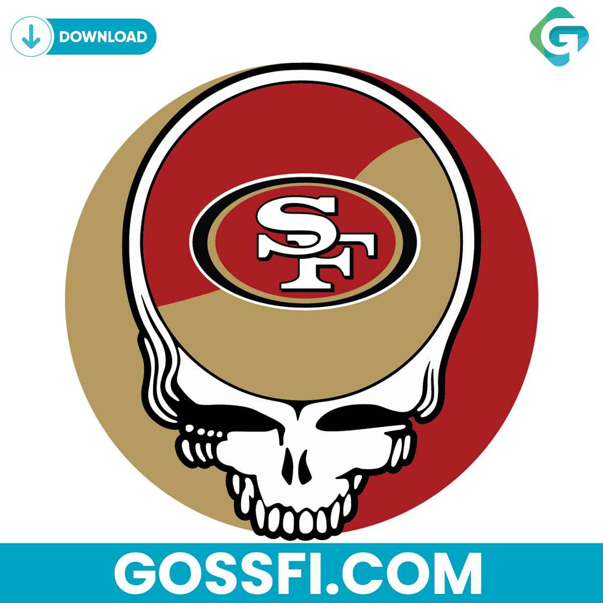 San Francisco 49ers Skull Svg Digital Download - Gossfi.com