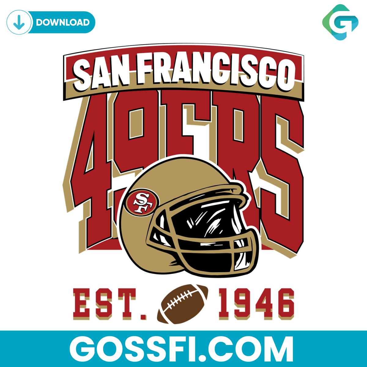 San Francisco 49ers Football Helmet Svg - Gossfi.com