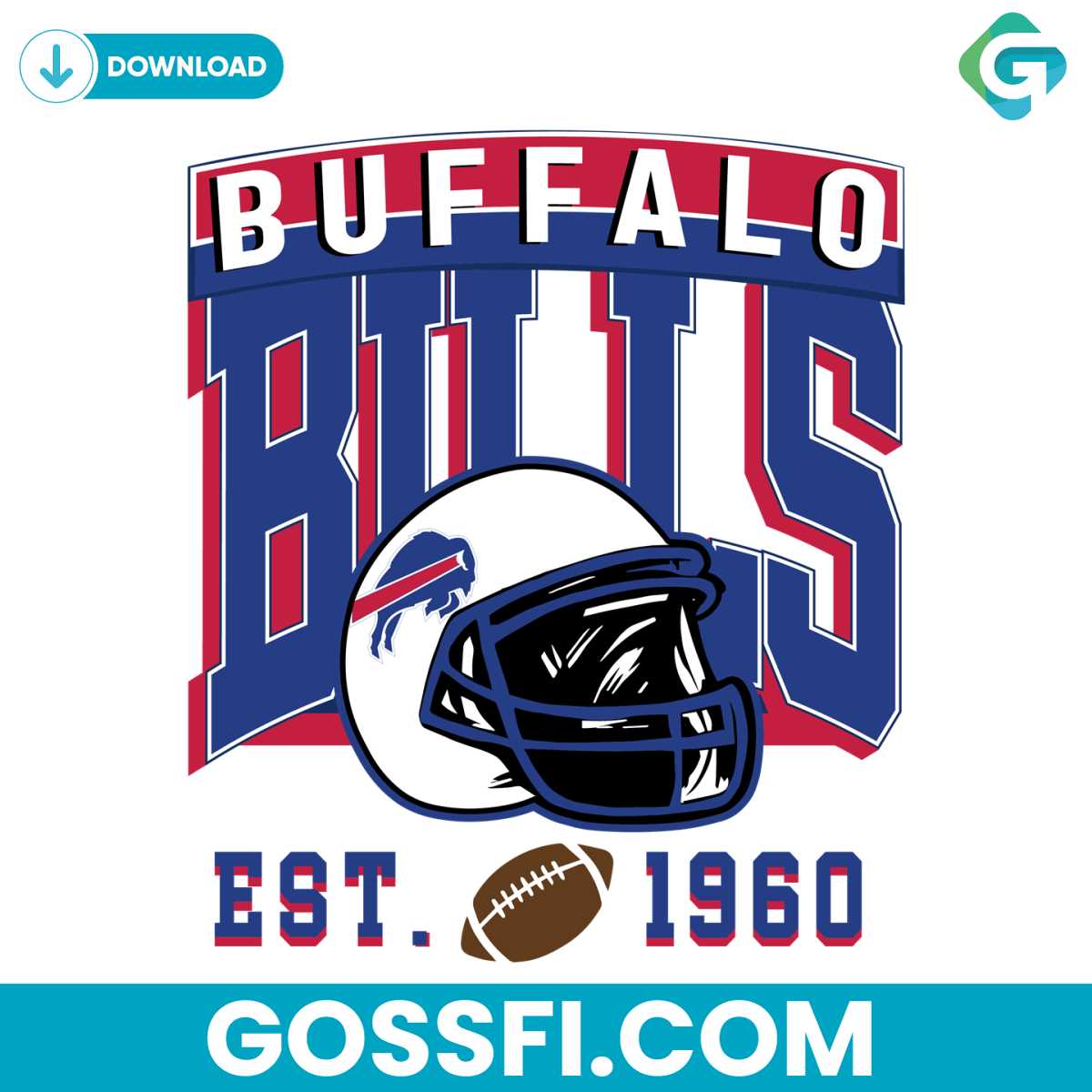 Buffalo Bills Football Helmet Svg Digital Download - Gossfi.com