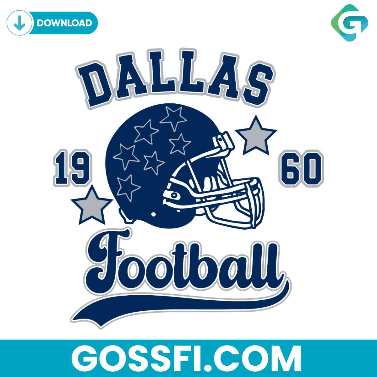 Dallas Football 1960 Helmet Svg Digital Download - Gossfi.com