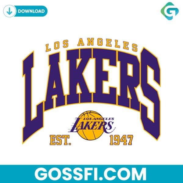 Vintage Los Angeles Lakers 1947 Basketball Svg Digital Download ...