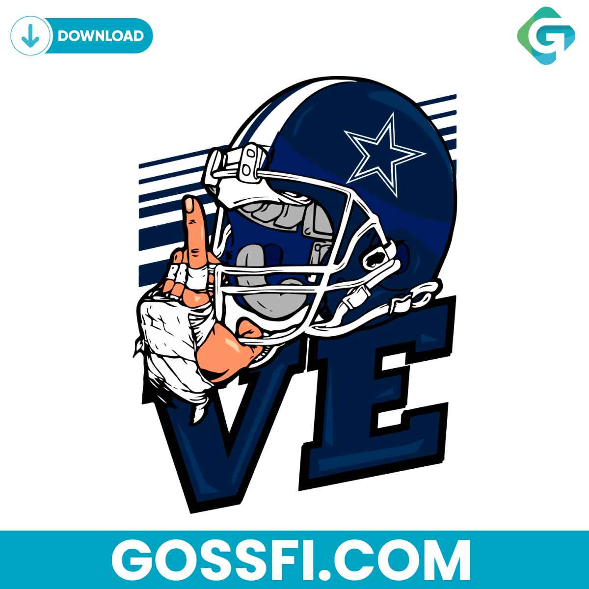 Love Dallas Cowboys Nfl Svg Digital Download 1713