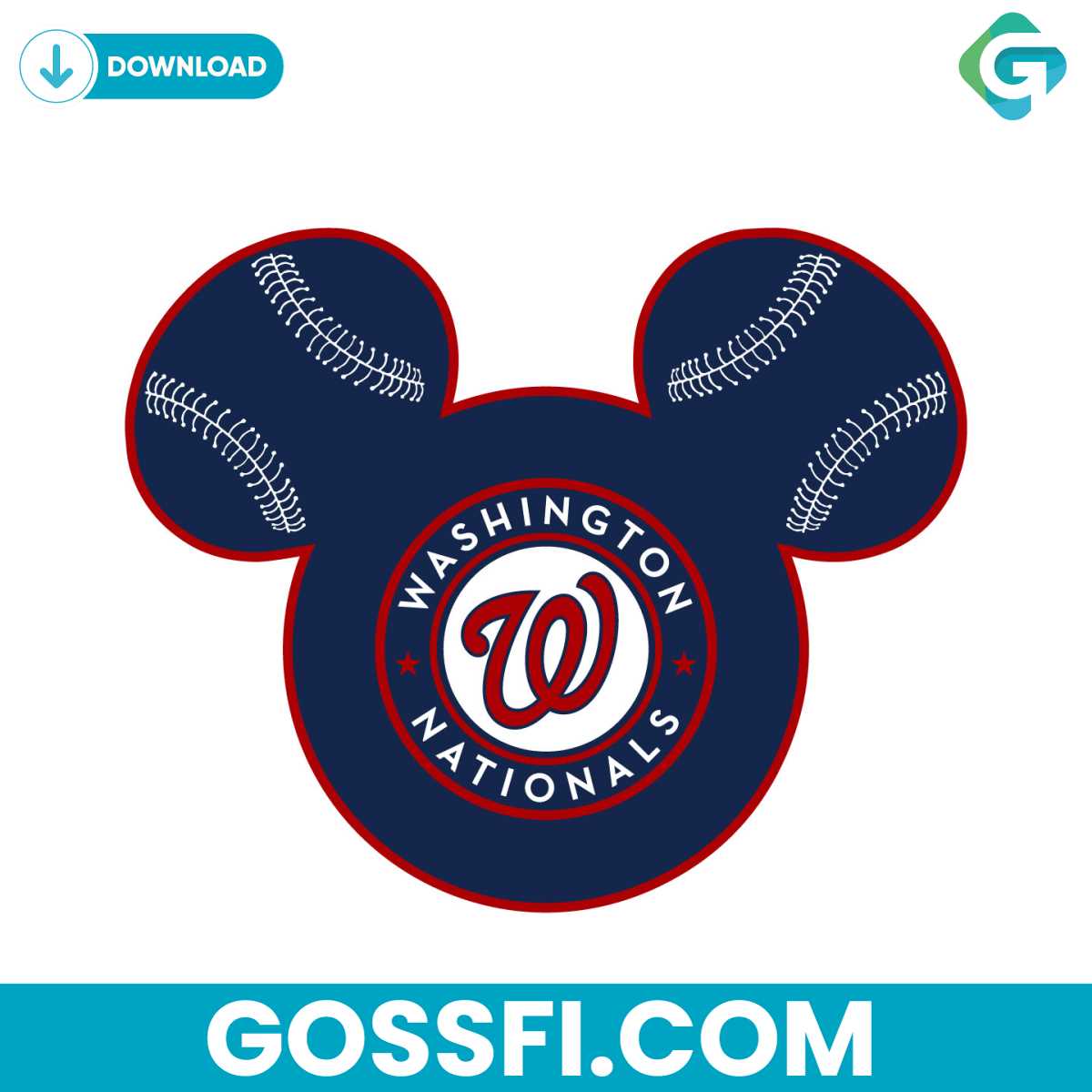 Washington Nationals Baseball Mickey Mouse Svg - Gossfi.com