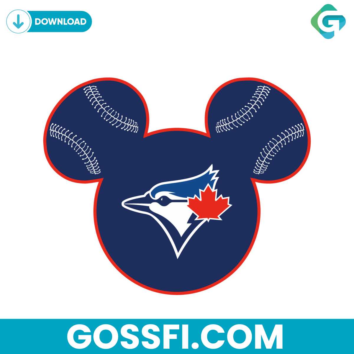 Toronto Blue Jays Baseball Mickey Mouse Svg - Gossfi.com