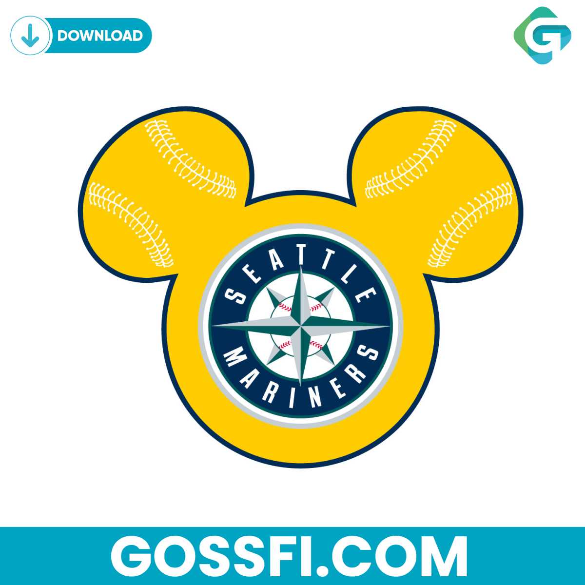 Seattle Mariners Baseball Mickey Mouse Svg - Gossfi.com