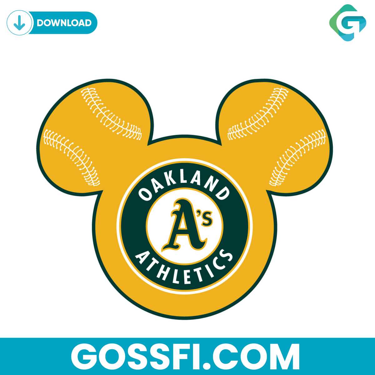 Oakland Athletics Baseball Mickey Mouse Svg - Gossfi.com