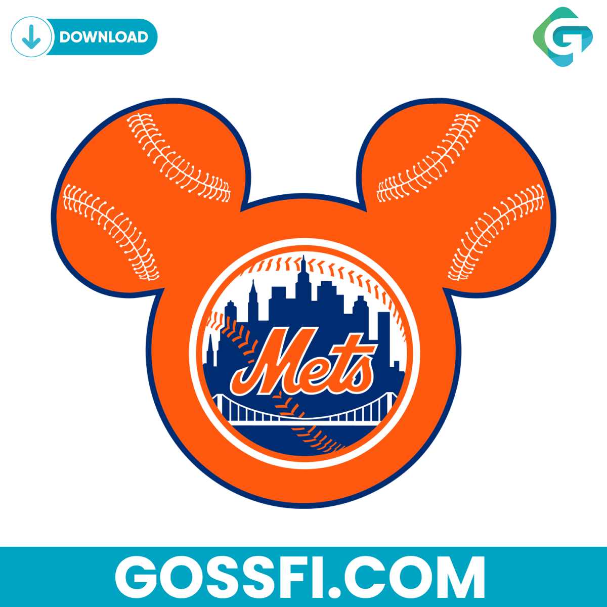 New York Mets Baseball Mickey Mouse Svg - Gossfi.com