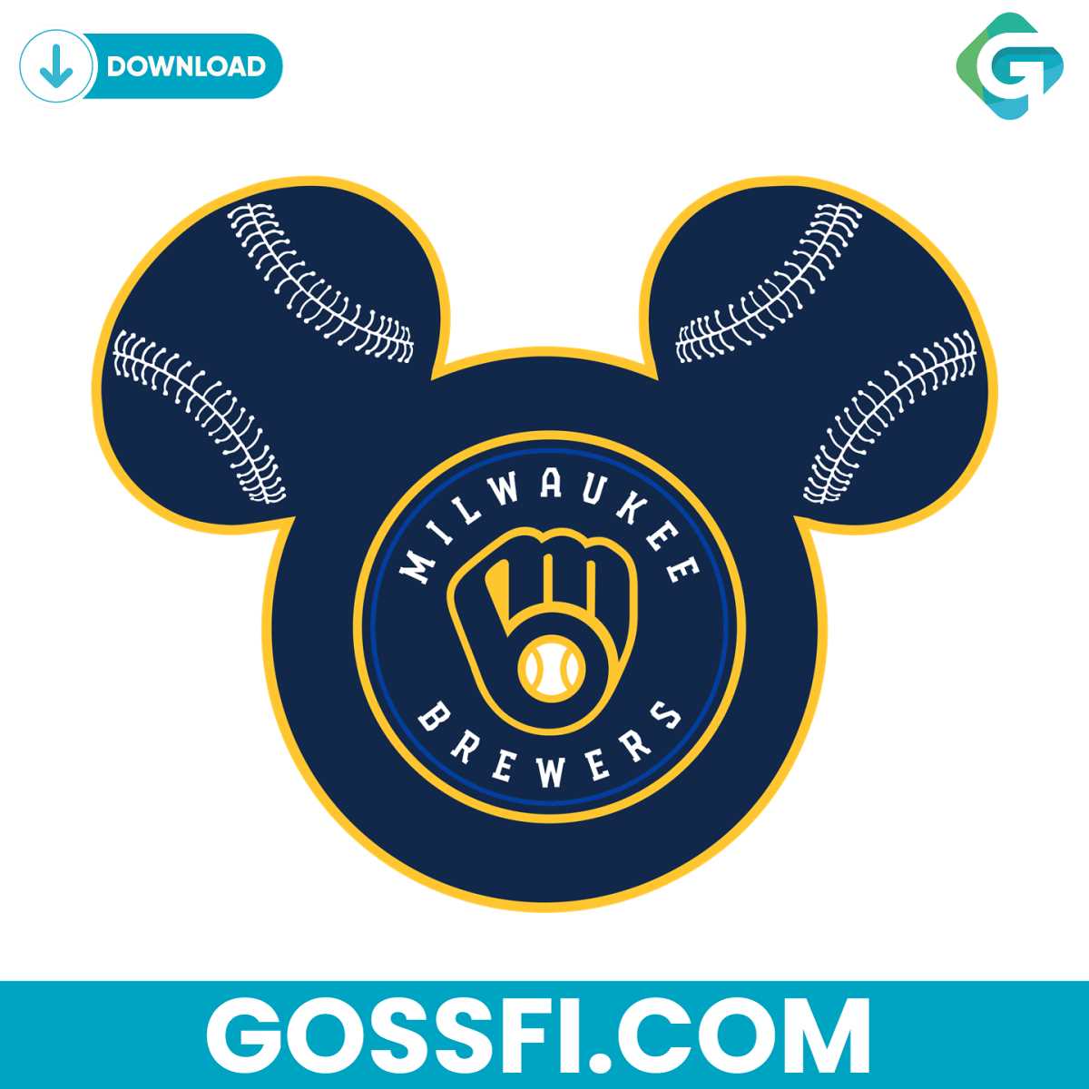 Milwaukee Brewers Baseball Mickey Mouse Svg - Gossfi.com