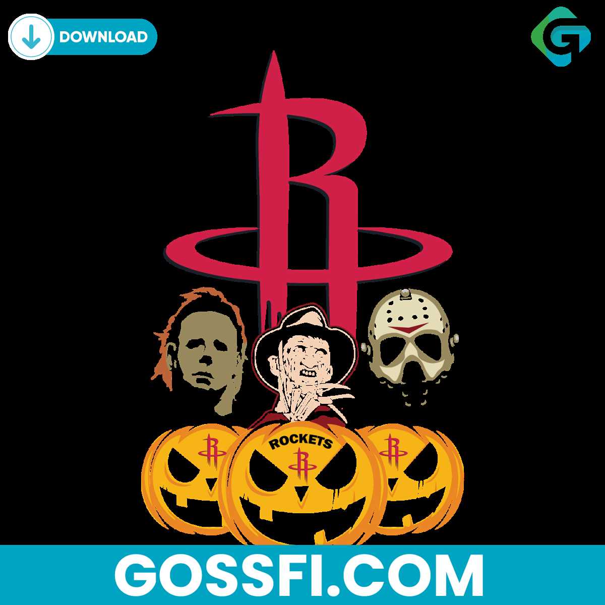 Halloween Horror Movie Pumpkin Houston Rockets Svg - Gossfi.com