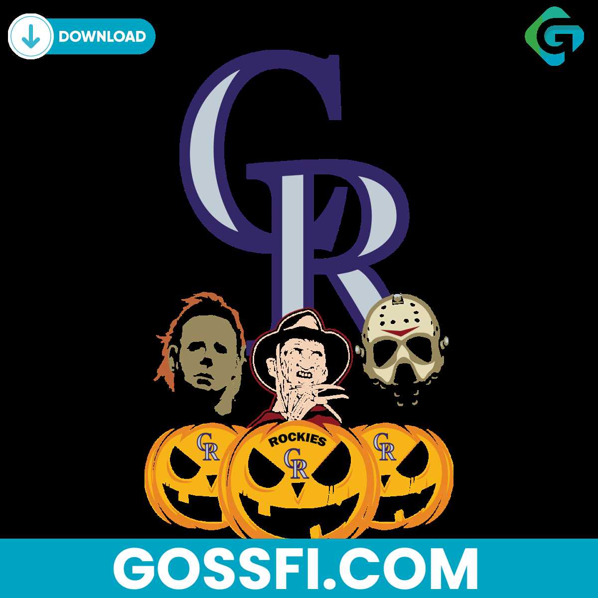 Colorado Rockies Halloween Horror Movie Pumpkin Svg - Gossfi.com