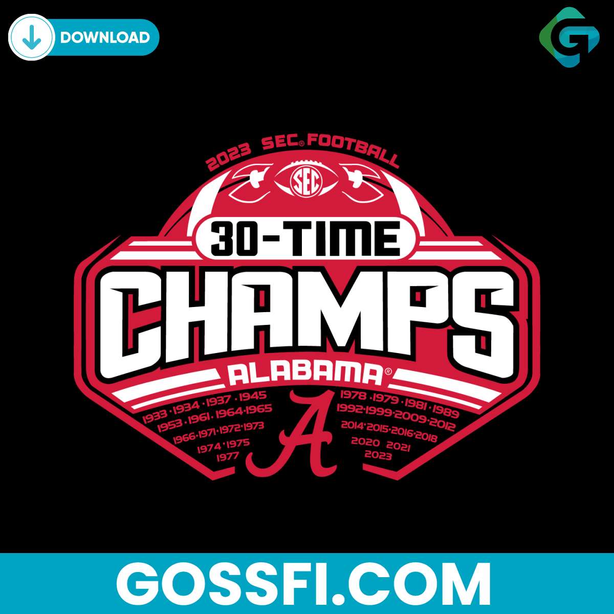 2023 SEC Championships Alabama College Football Svg