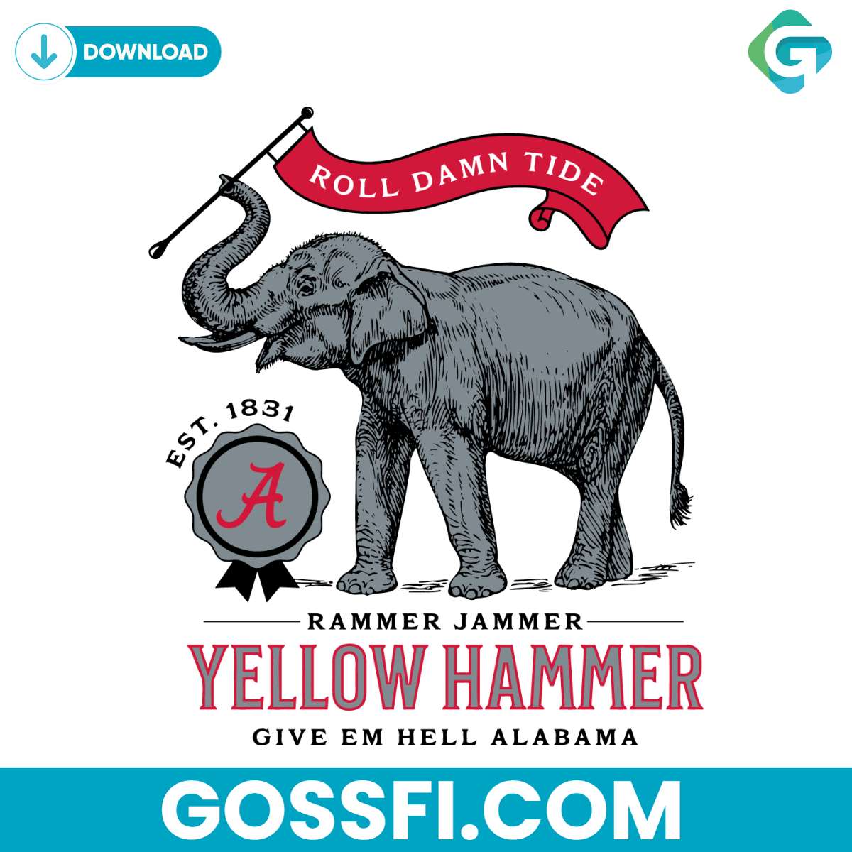 Rammer Jammer Alabama Roll Damn Tide Svg Digital Download