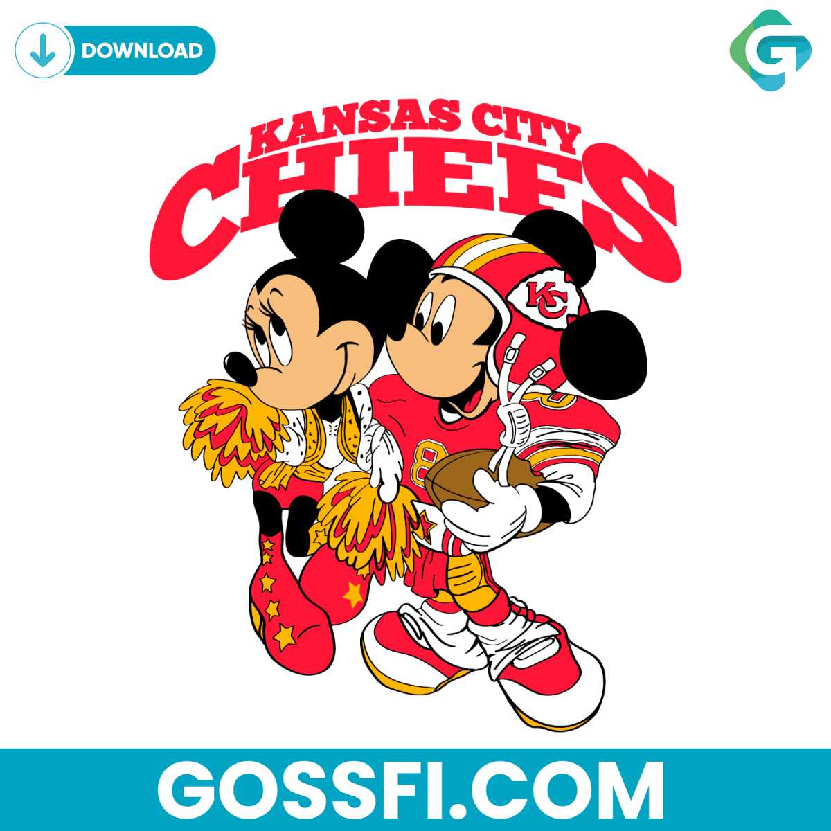 Mickey And Minnie Mouse Kansas City Chiefs Football Svg - Gossfi.com