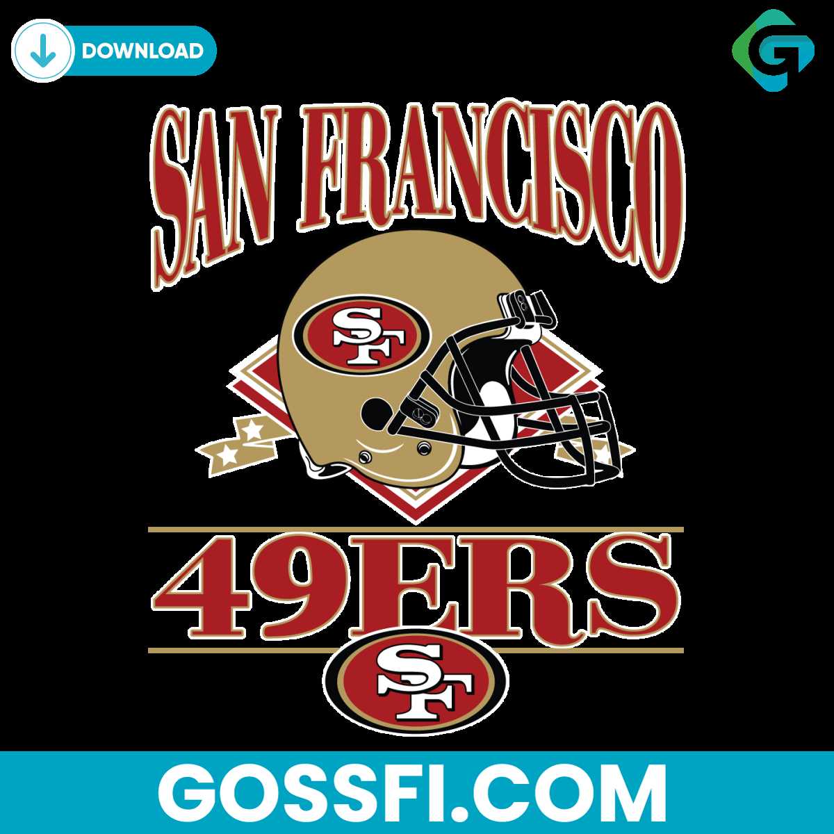 San Francisco 49ers 1946 Helmet Logo Svg Digital Download - Gossfi.com