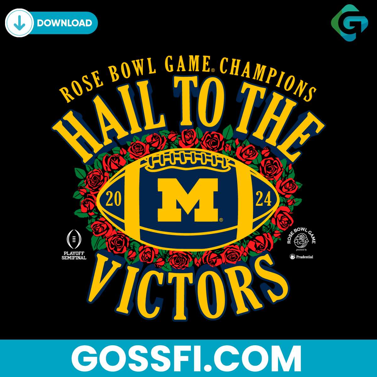 Champions Michigan Rose Bowl Game Svg Digital Download