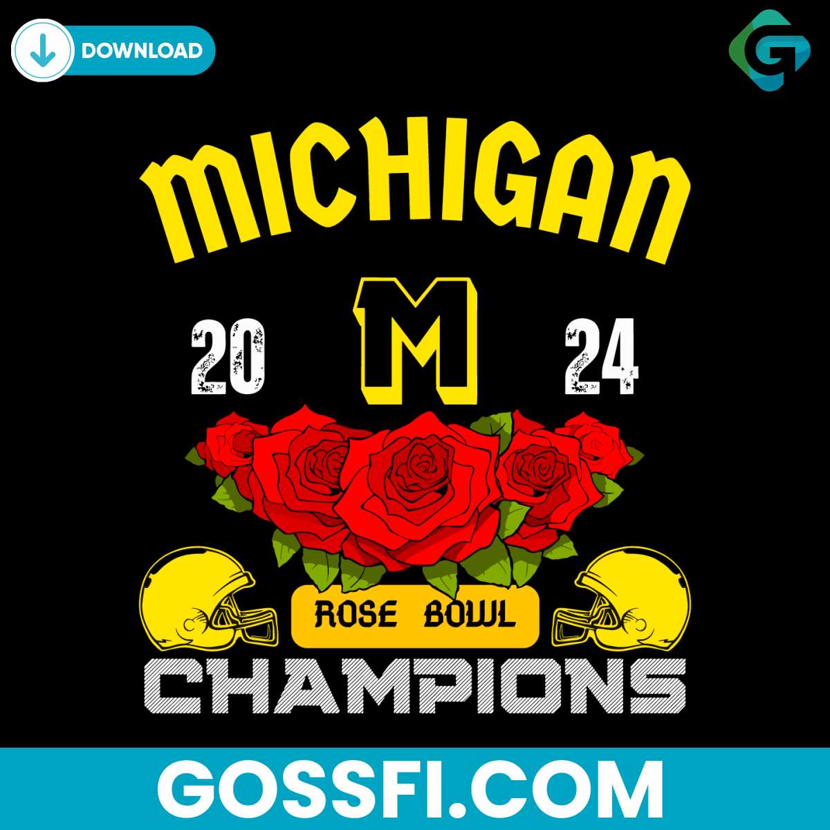 Michigan 2024 Rose Bowl Champions Svg Digital Download