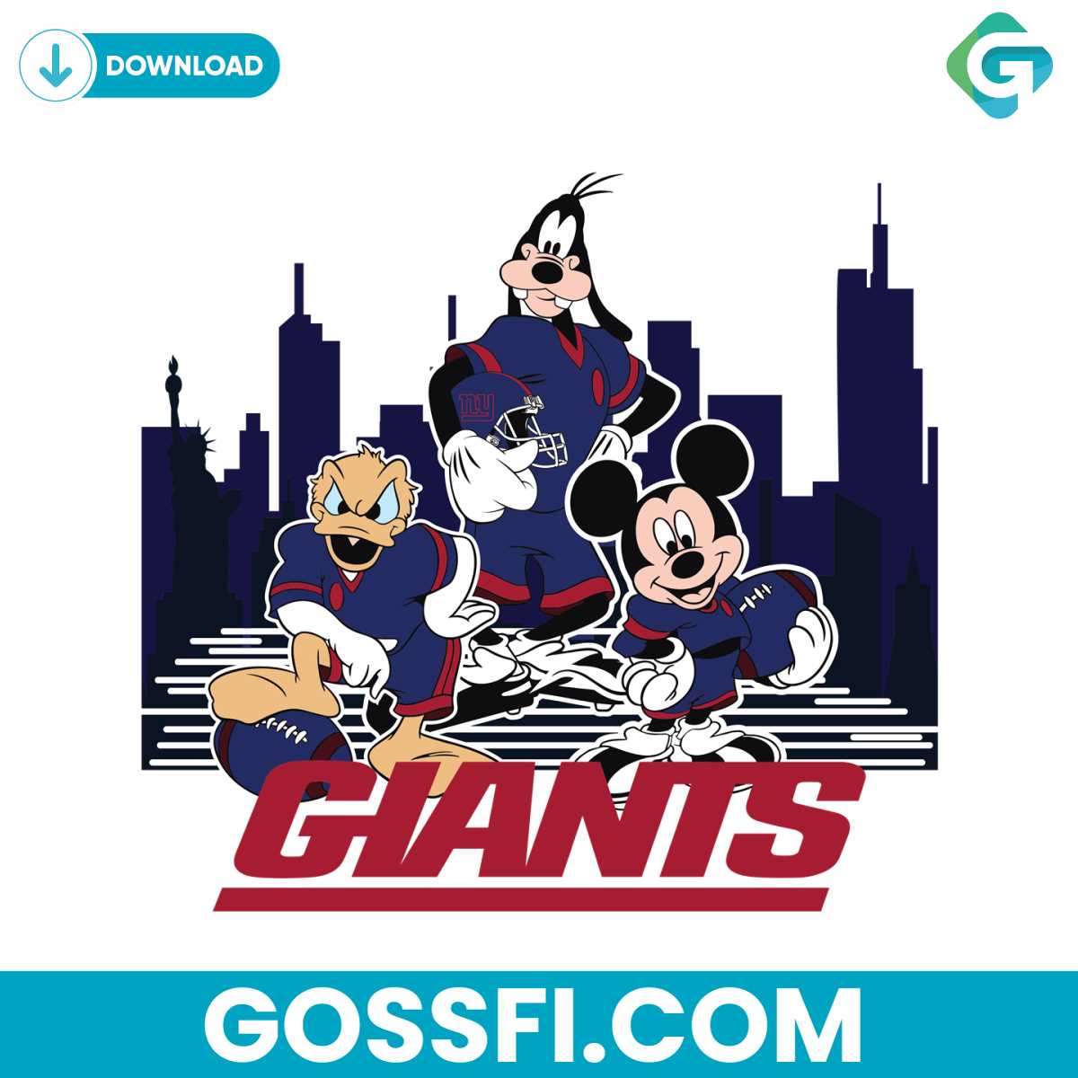 mickey-mouse-and-friends-play-football-giants-skyline-svg