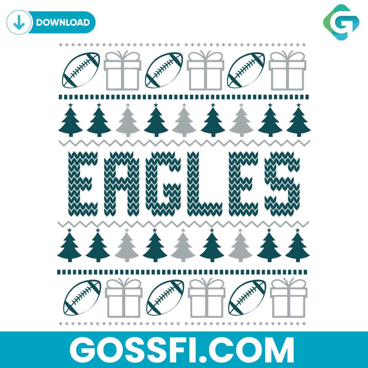 eagles-football-christmas-svg-digital-download