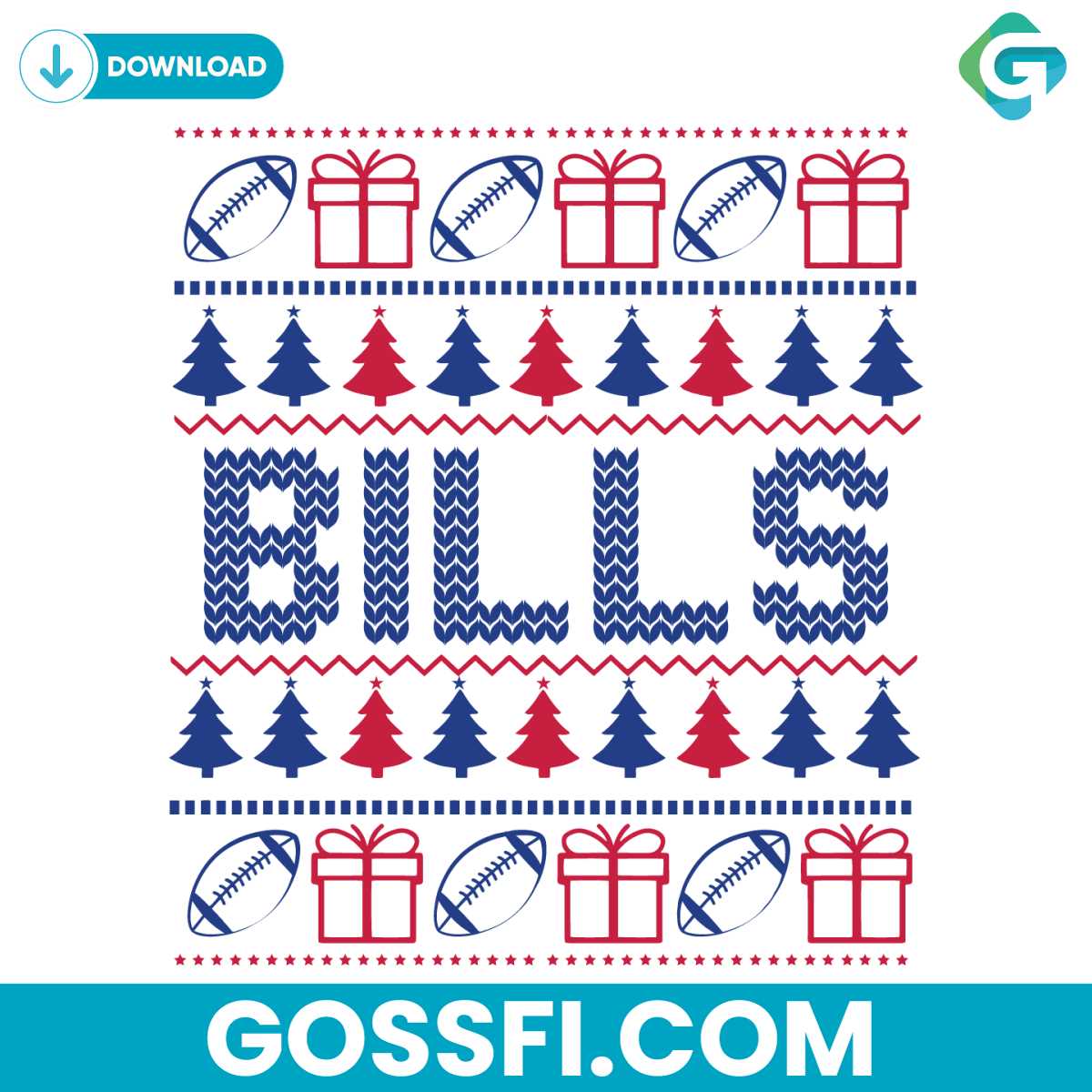 bills-football-christmas-svg-digital-download