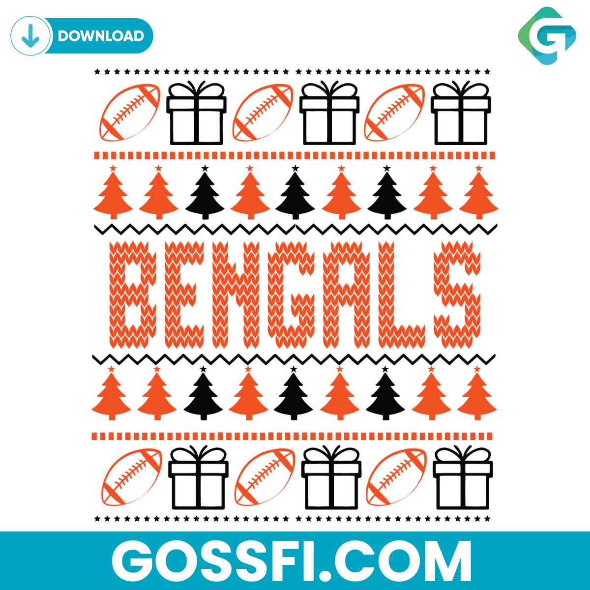 bengals-football-christmas-svg-digital-download