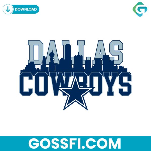 dallas-cowboys-star-skyline-svg-digital-download