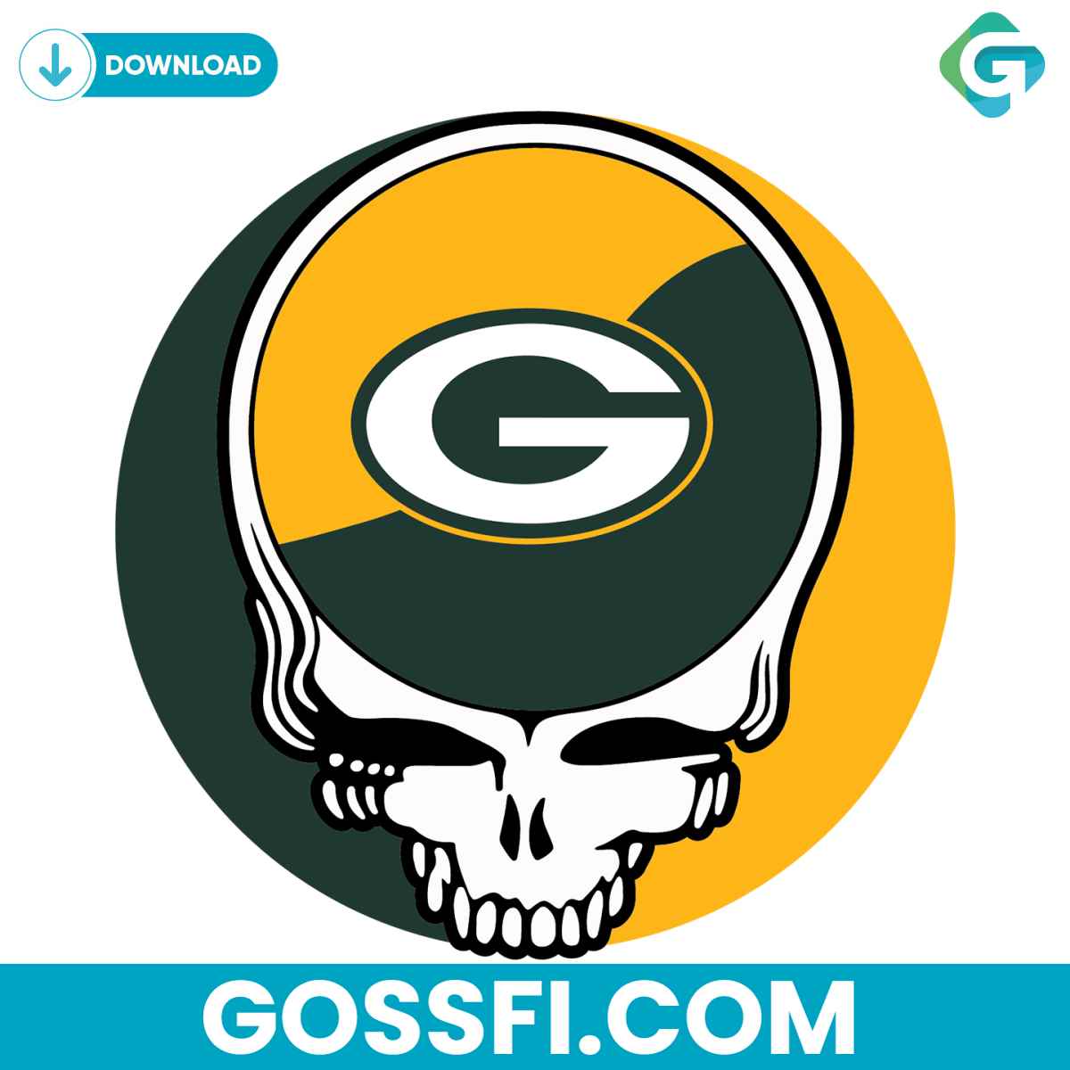 green-bay-packers-skull-svg-digital-download