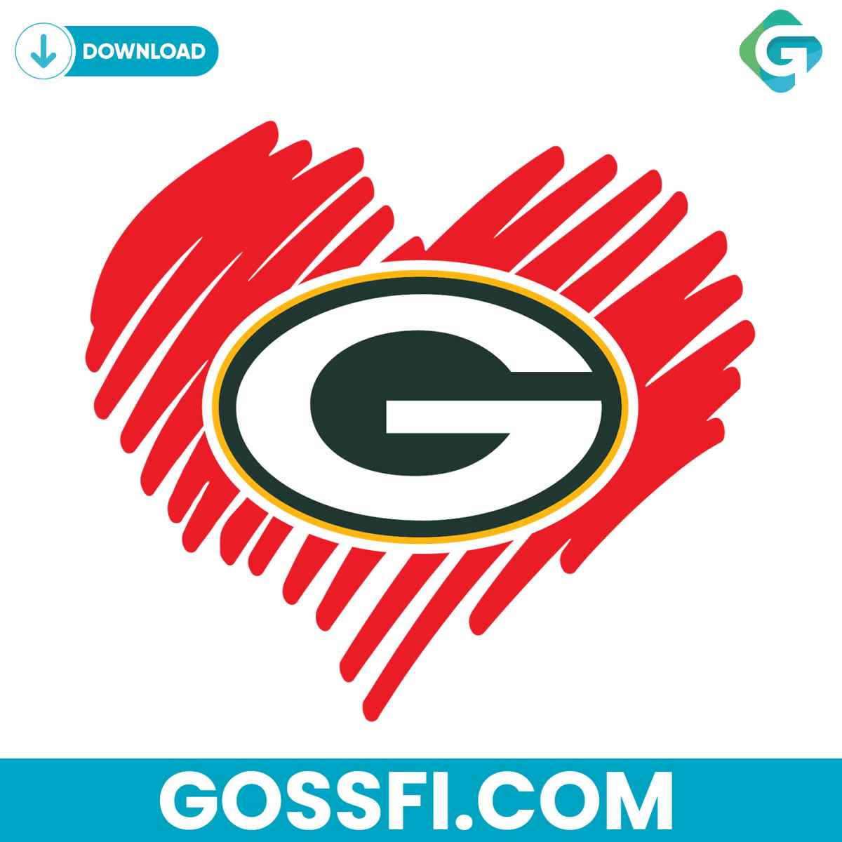 green-bay-packers-heart-svg-digital-download