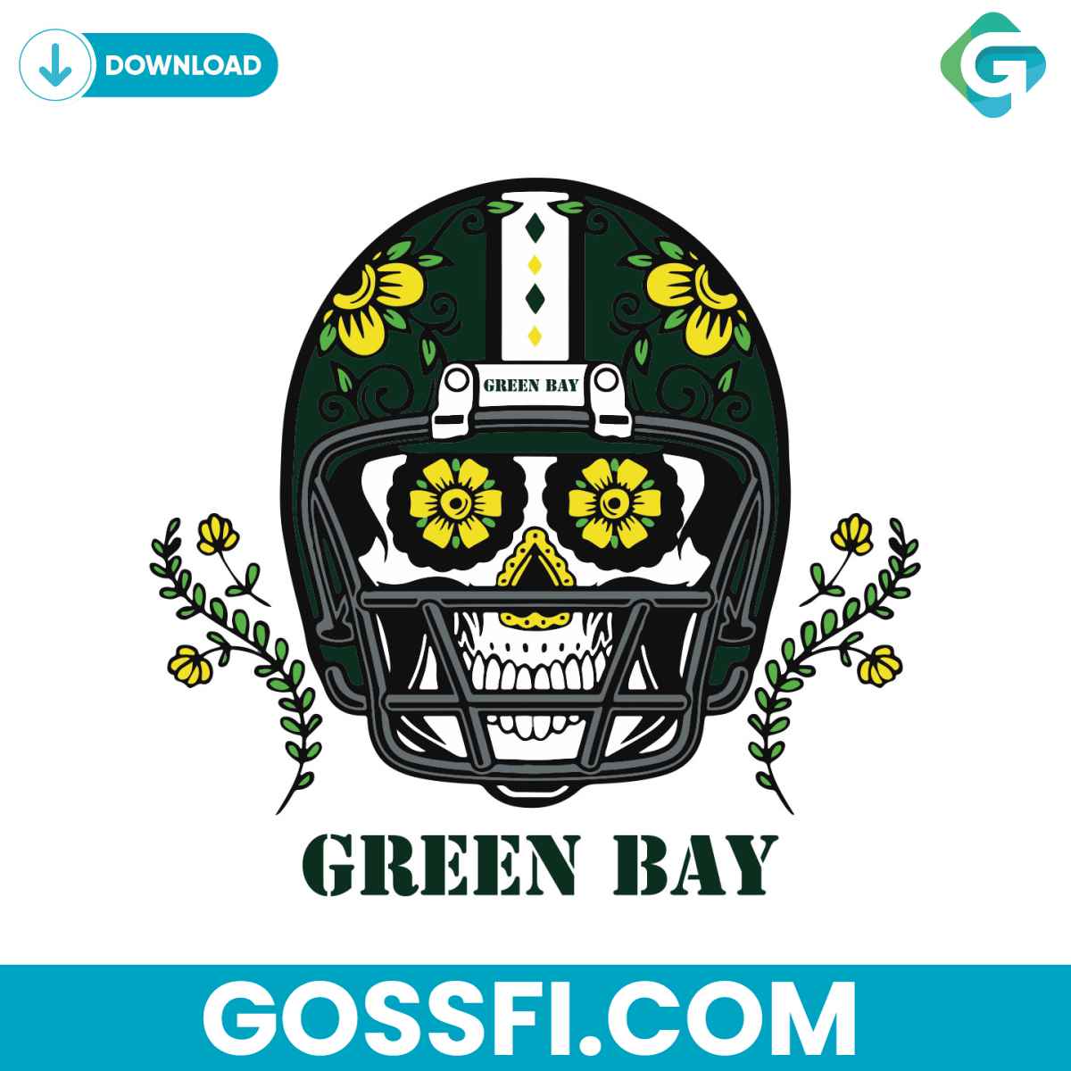 green-bay-packers-skull-helmet-svg