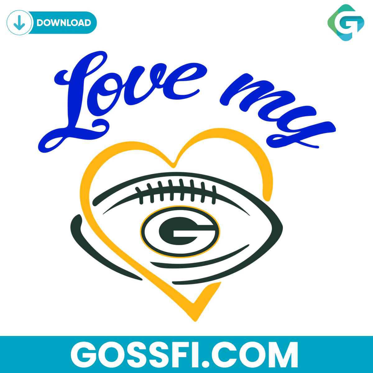 love-my-green-bay-packers-svg-digital-download