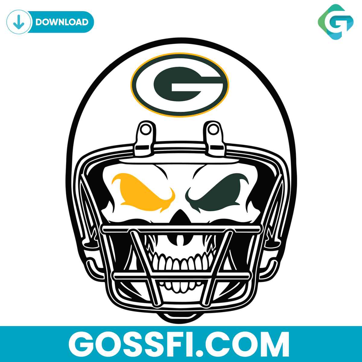 green-bay-packers-skull-helmet-svg