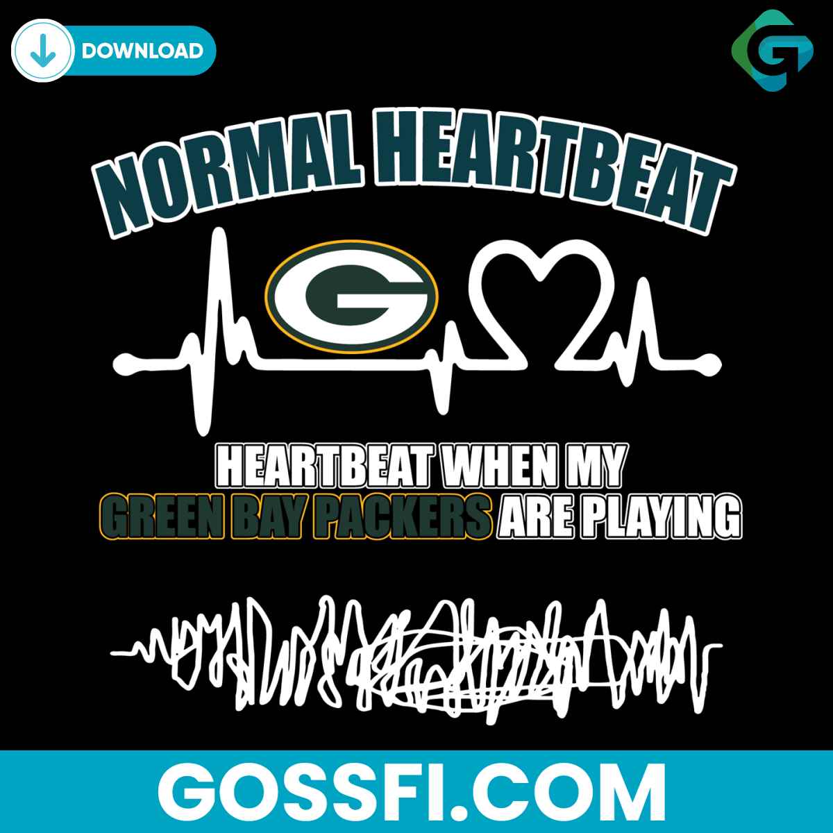 green-bay-packers-heartbeat-svg