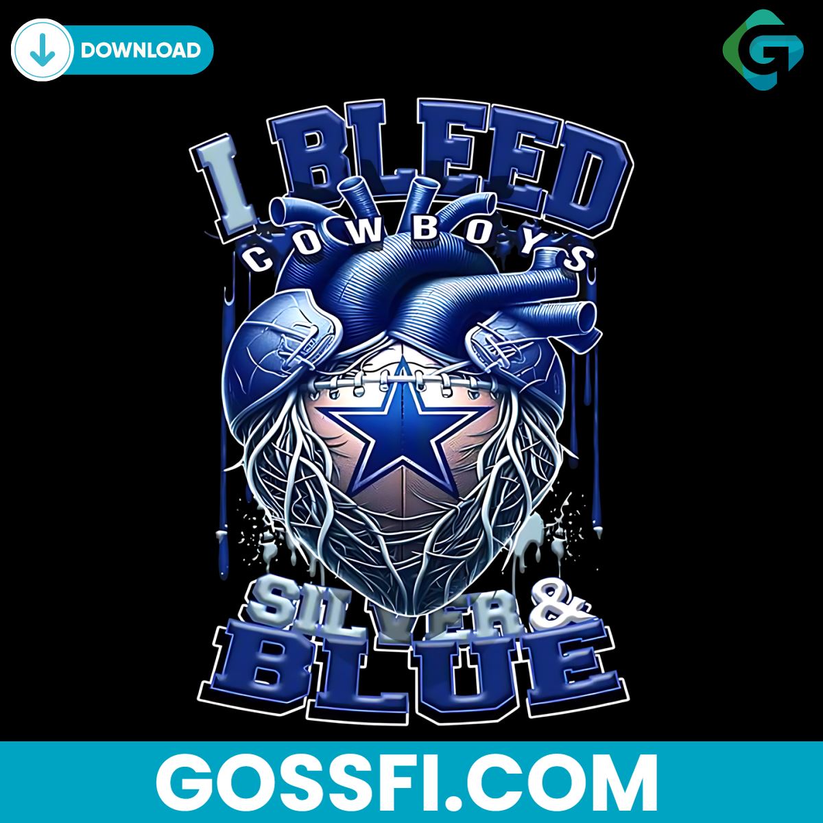 i-bleed-silver-and-blue-cowboys-heart-png