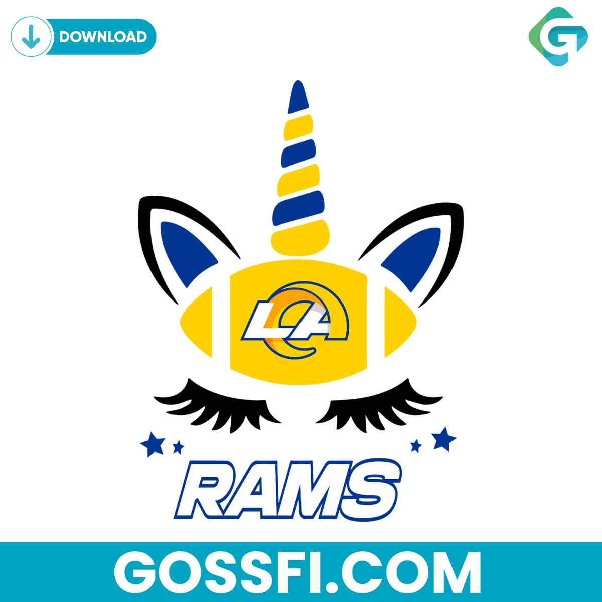 los-angeles-rams-unicorn-svg-cricut-digital-download