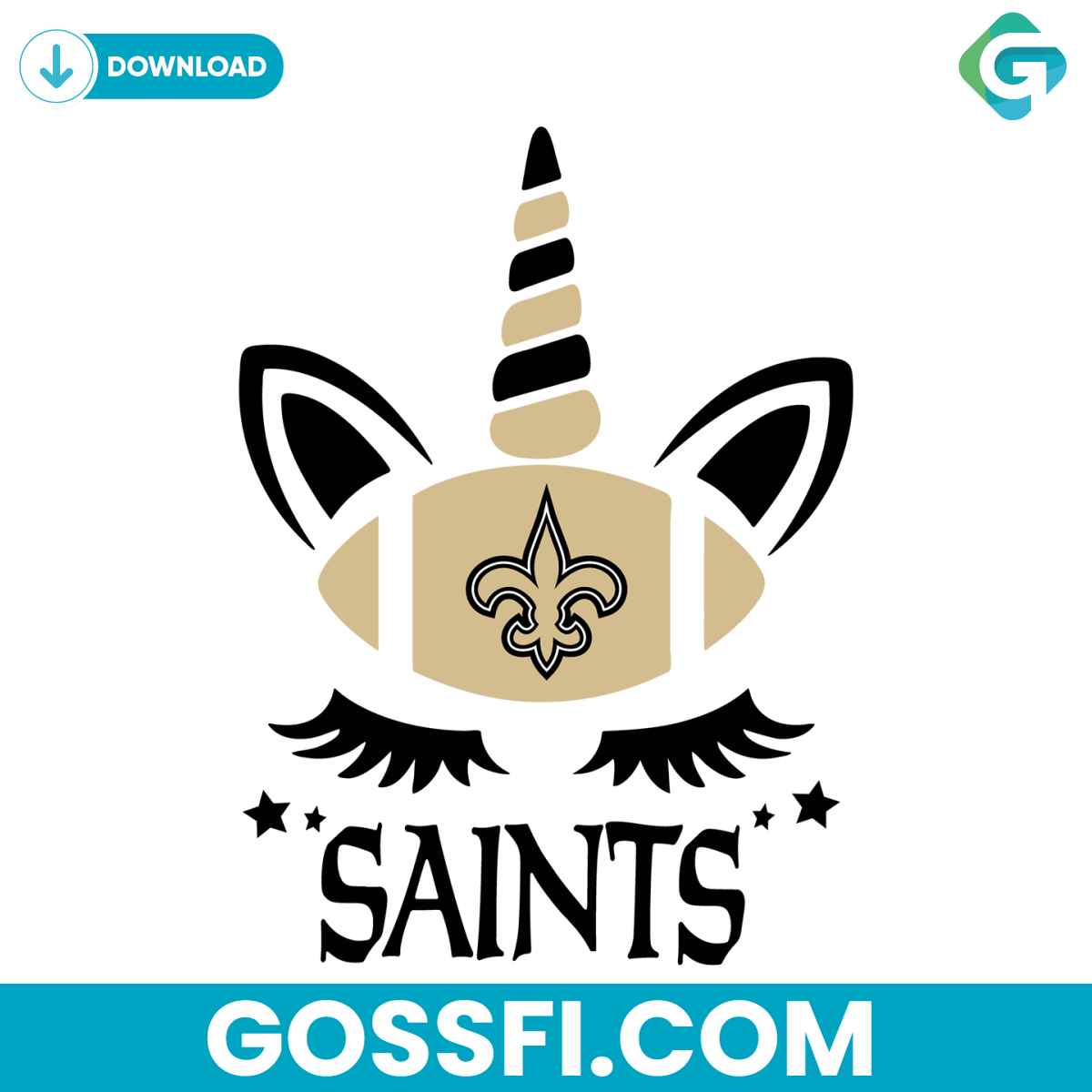 new-orleans-saints-unicorn-svg-cricut-digital-download