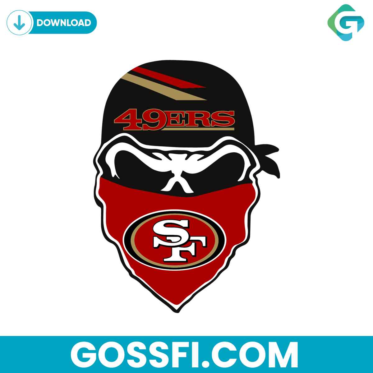 san-francisco-49ers-skull-svg-digital-download