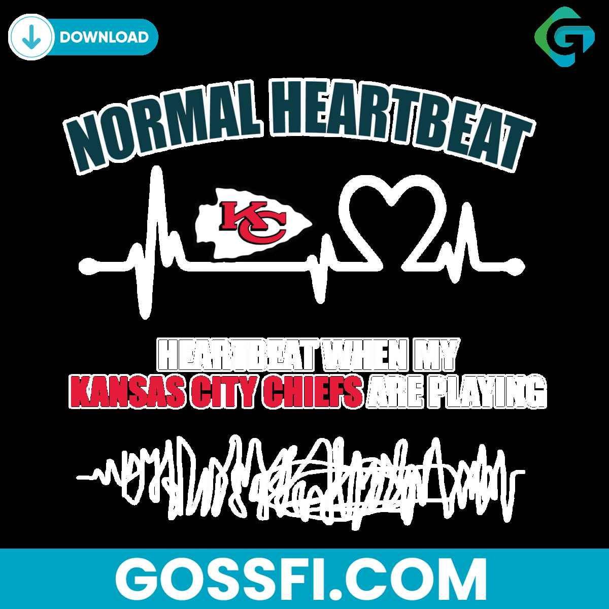kansas-city-chiefs-heartbeat-svg-digital-download