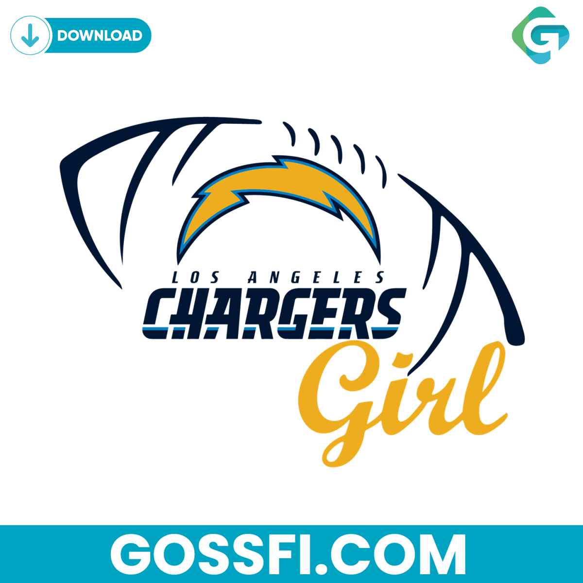 chargers-girl-football-svg-digital-download