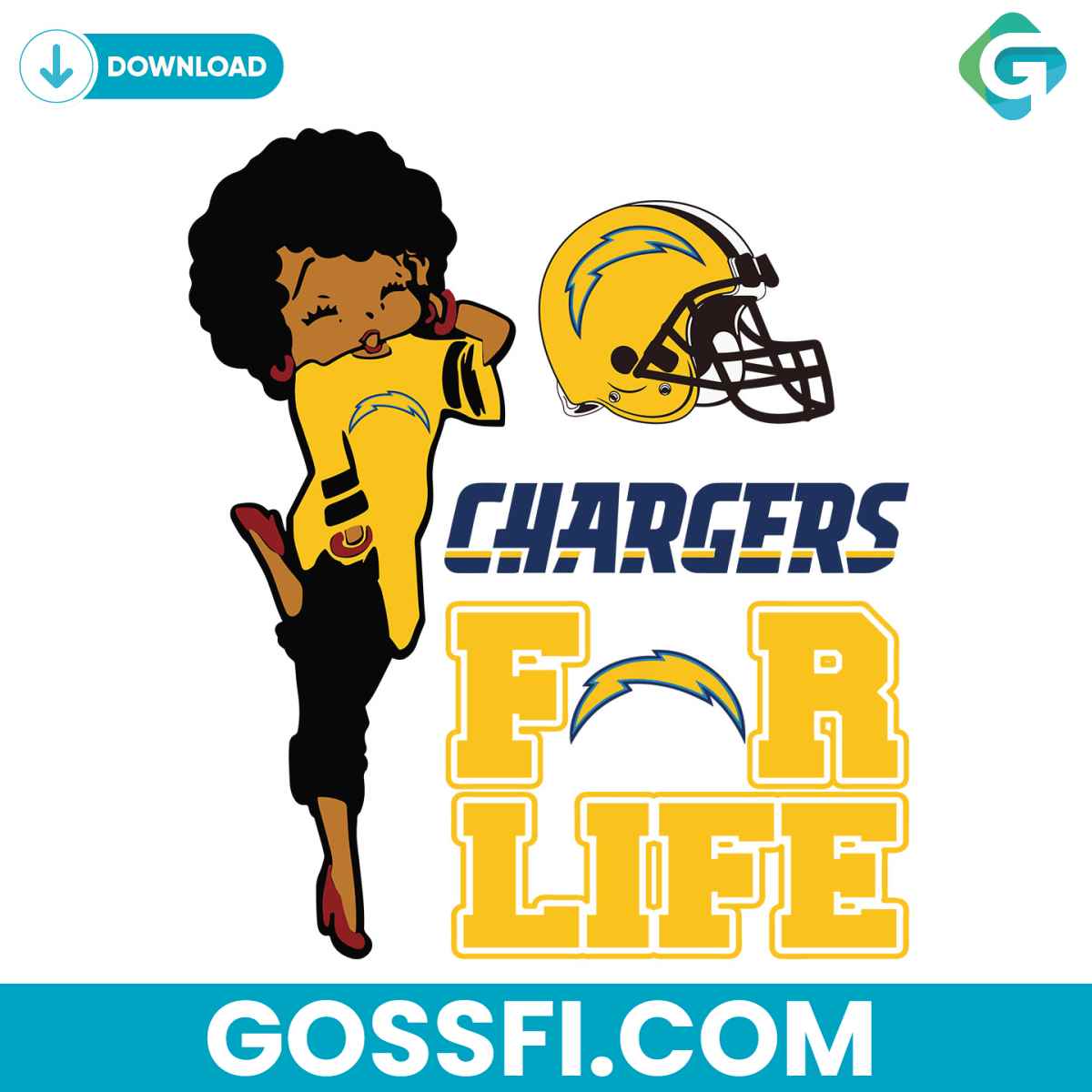 girl-los-angeles-chargers-for-life-svg