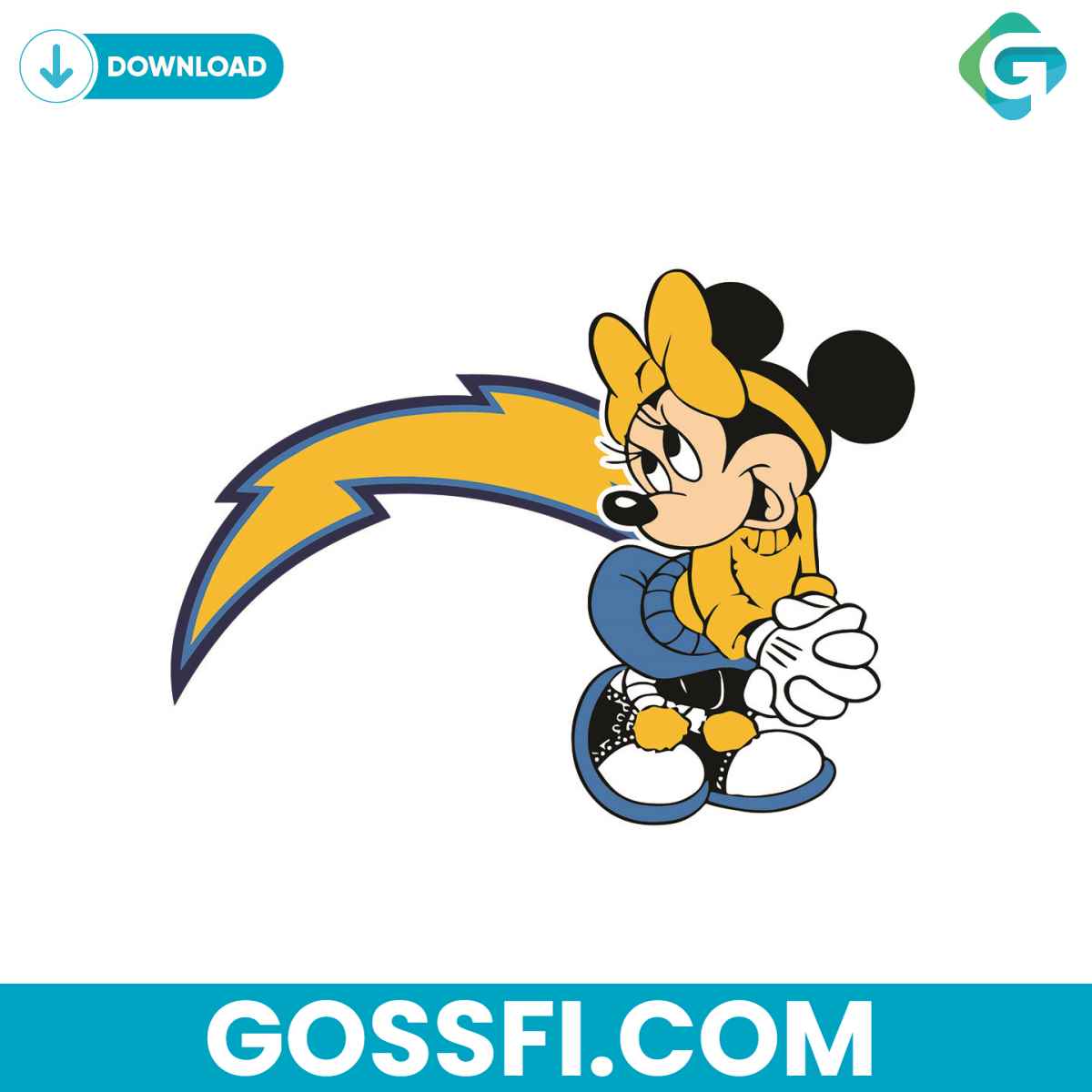 los-angeles-chargers-minnie-svg-digital-download