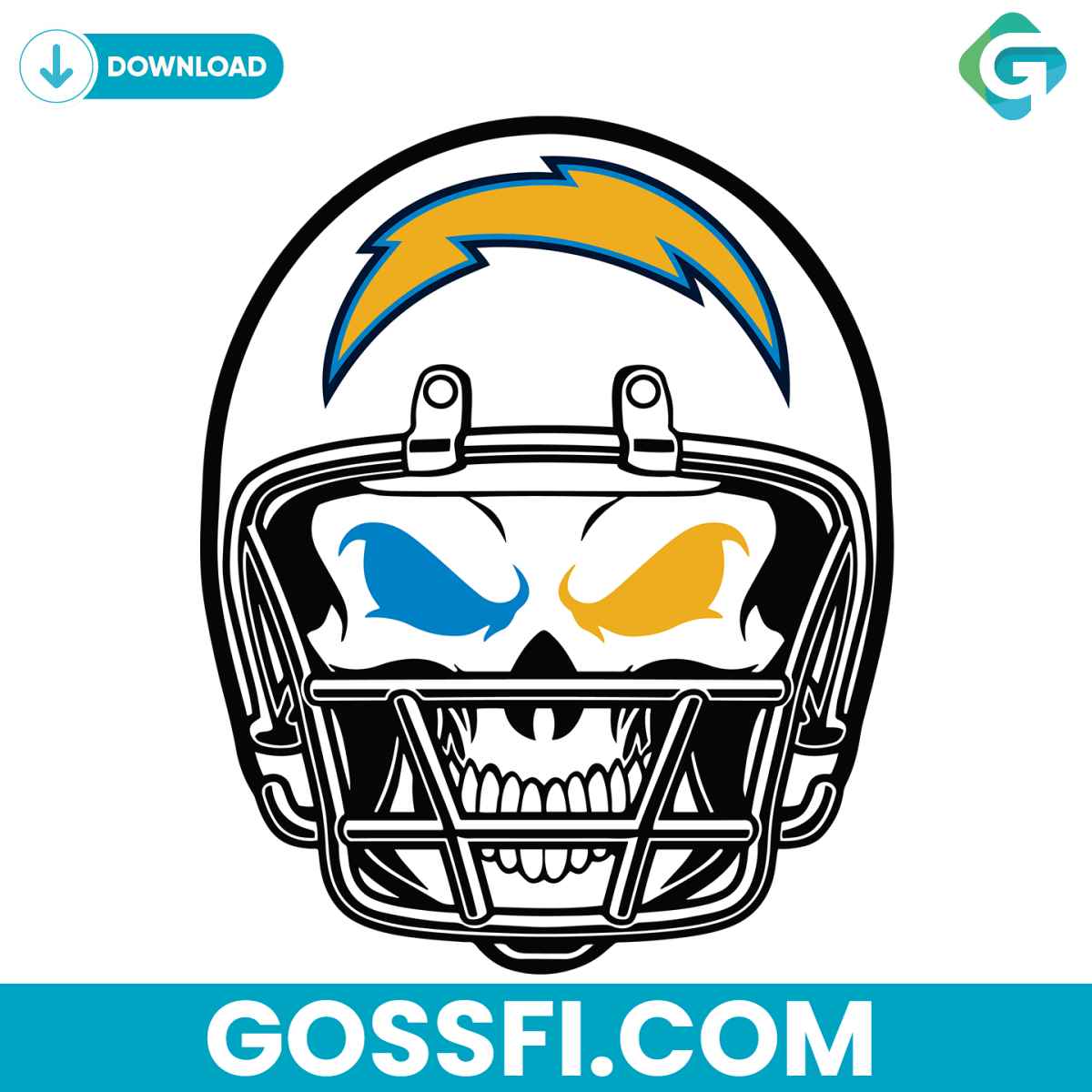 los-angeles-chargers-skull-helmet-svg