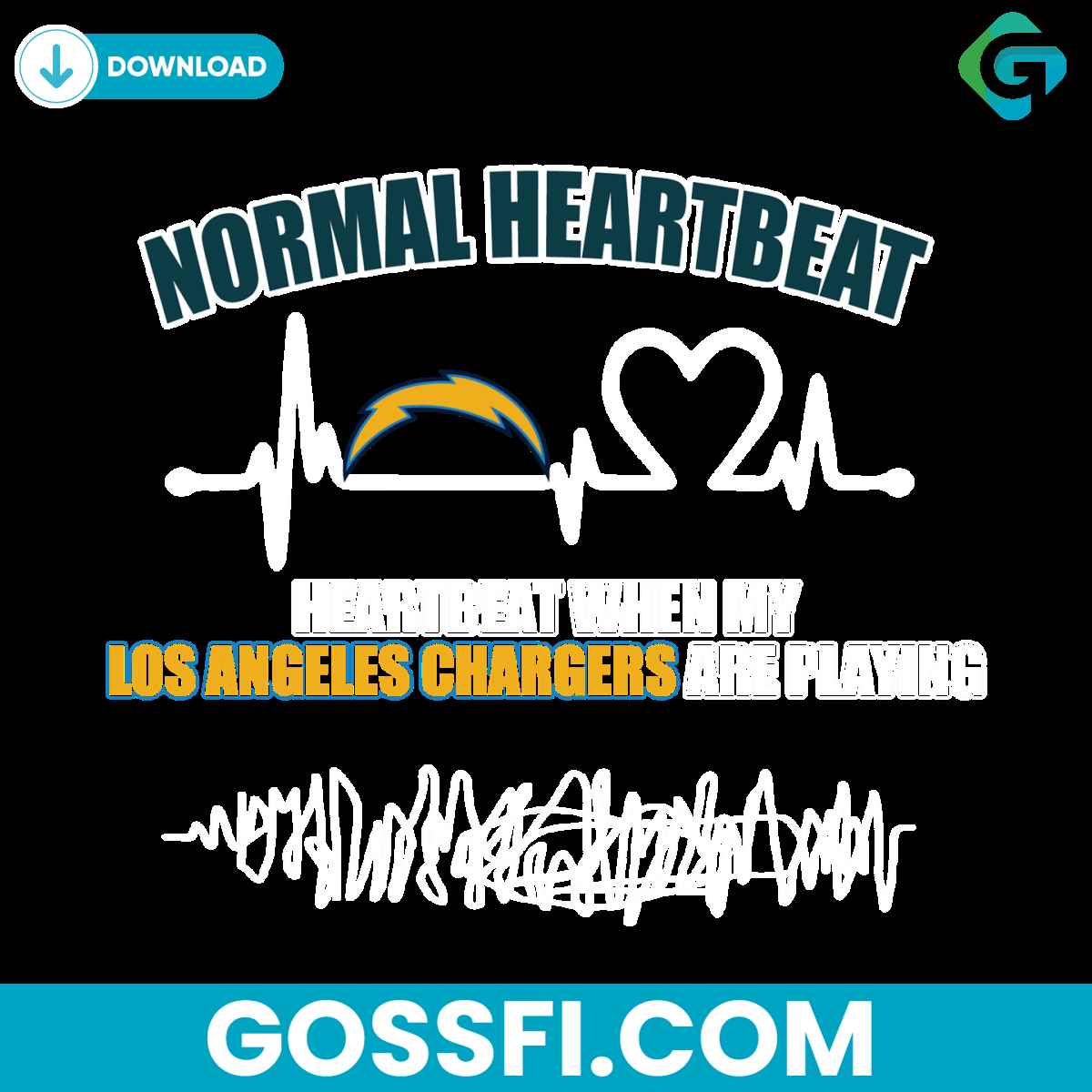 los-angeles-chargers-heartbeat-svg