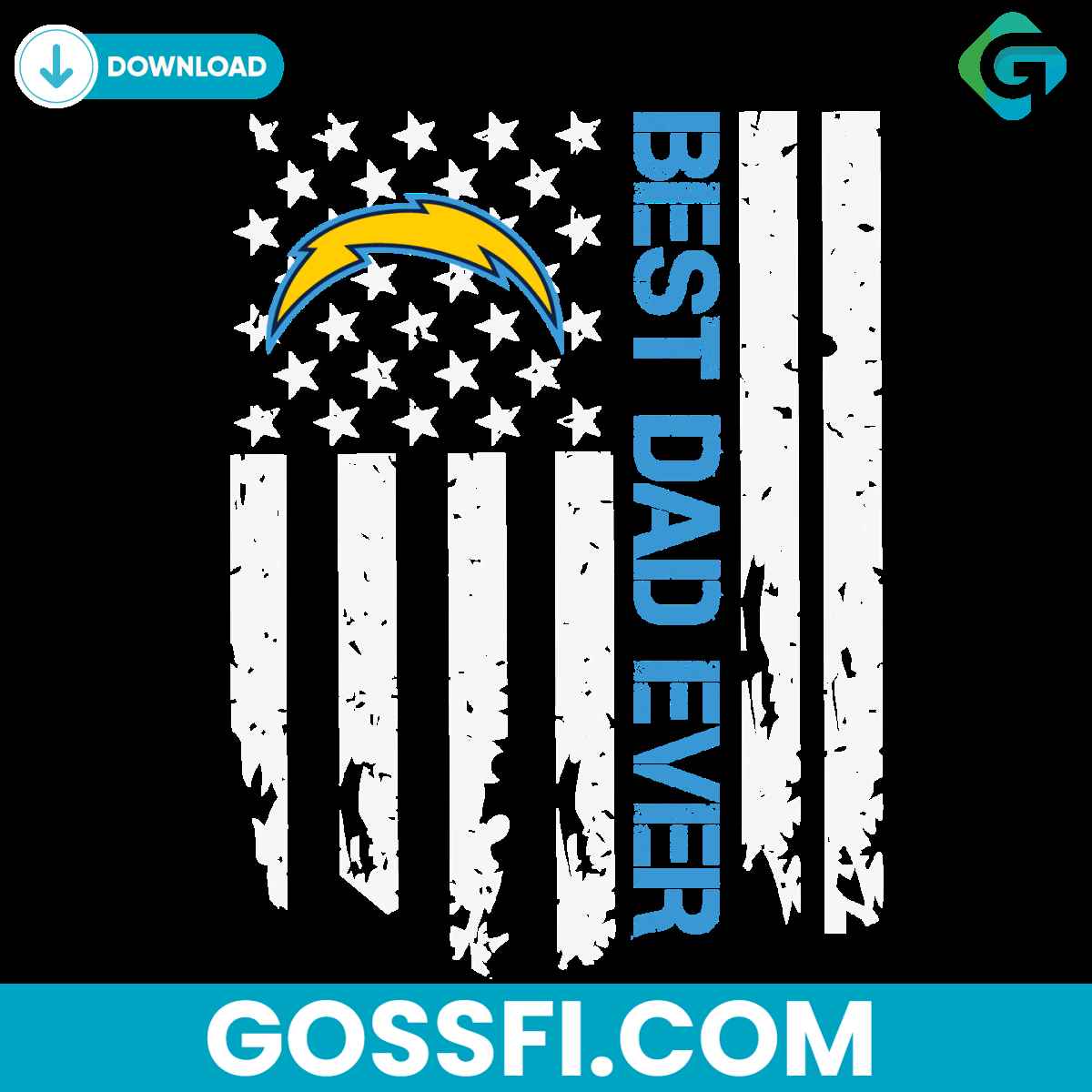 los-angeles-chargers-best-dad-ever-american-flag-svg