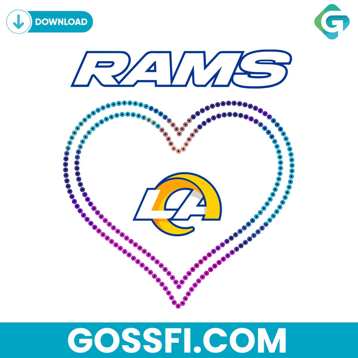 los-angeles-rams-heart-svg-digital-download