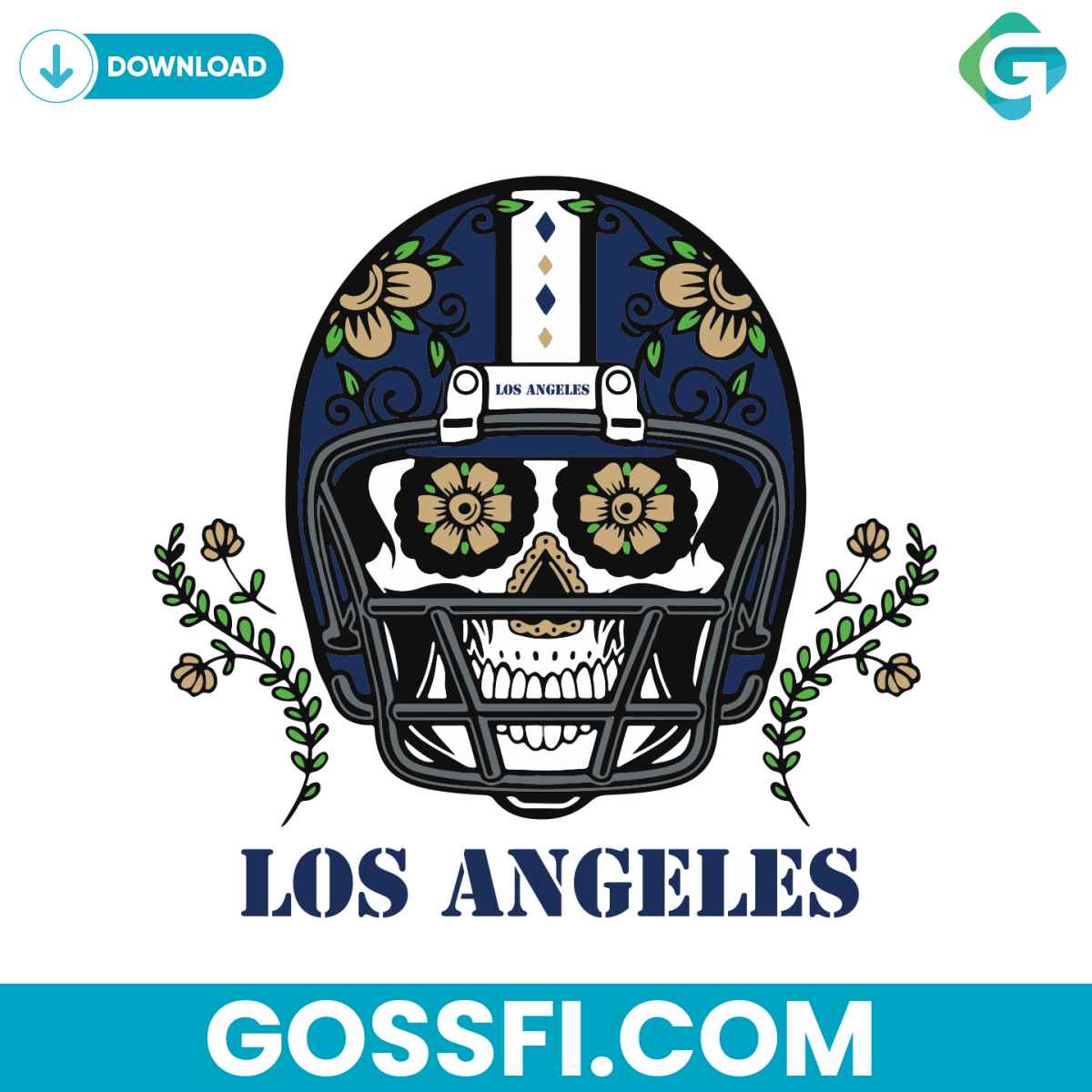 los-angeles-rams-skull-helmet-svg