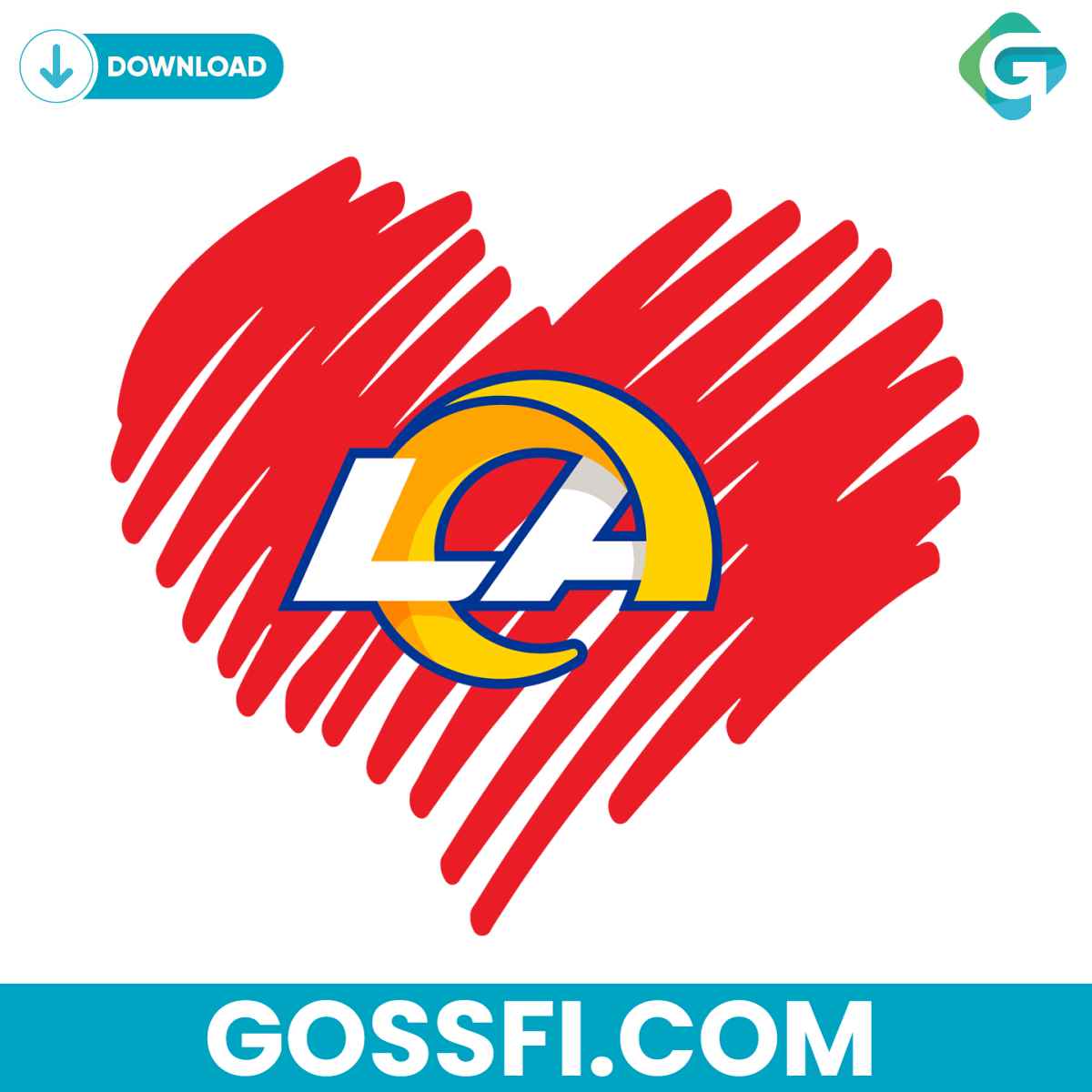 los-angeles-rams-heart-svg-digital-download