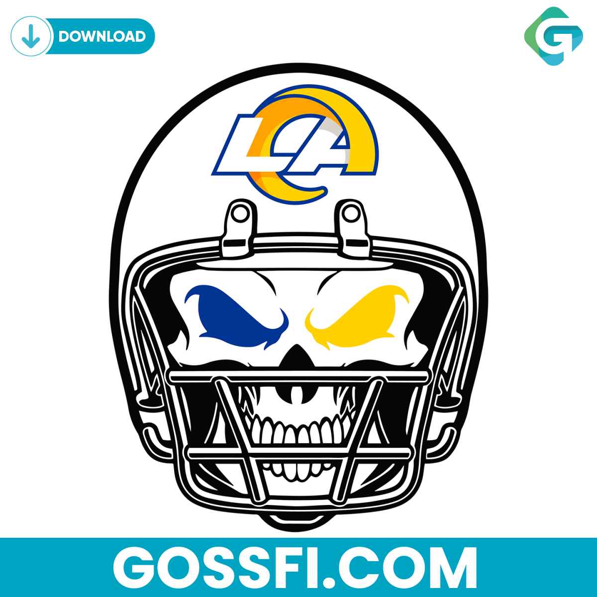 los-angeles-rams-skull-helmet-svg