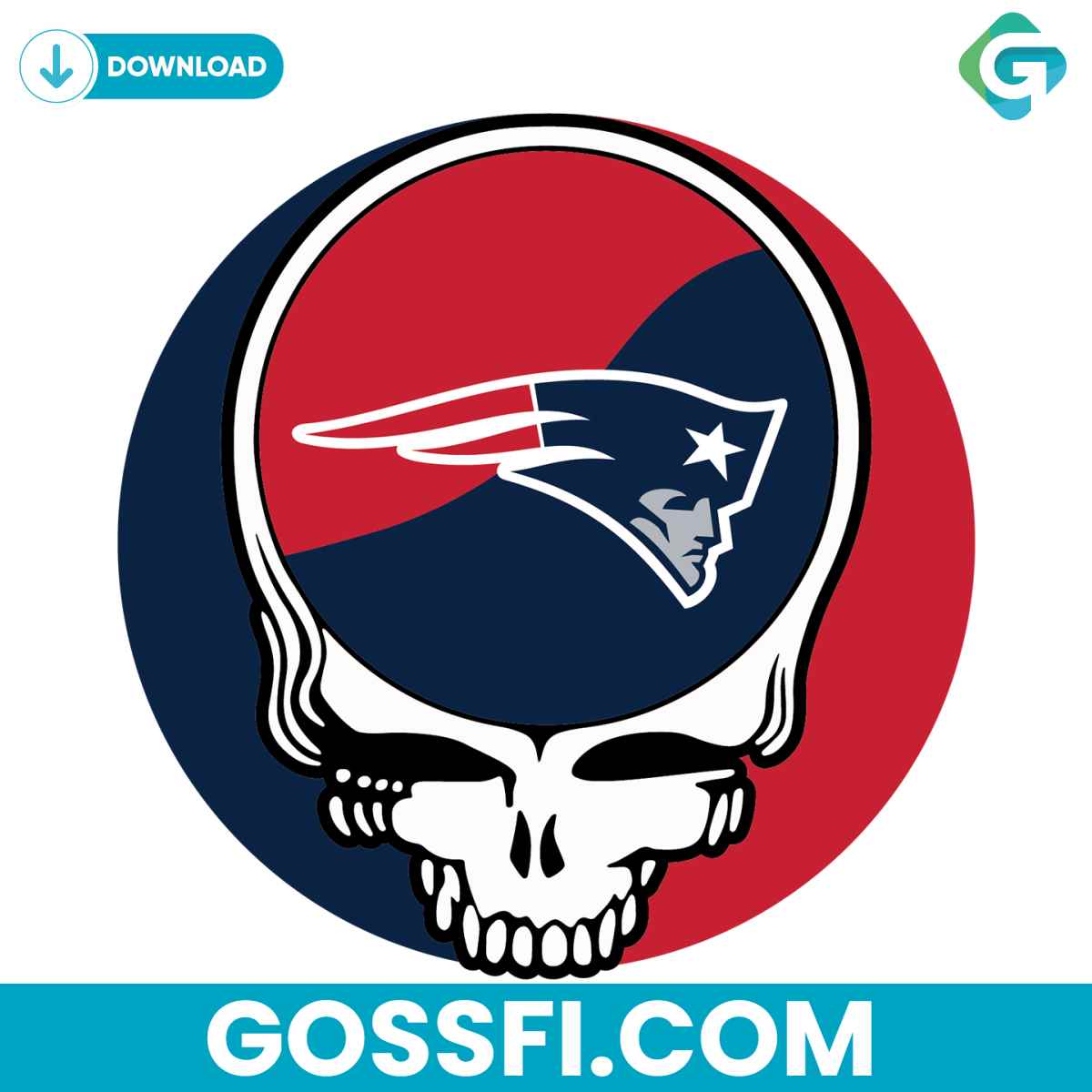 new-england-patriots-skull-svg-digital-download