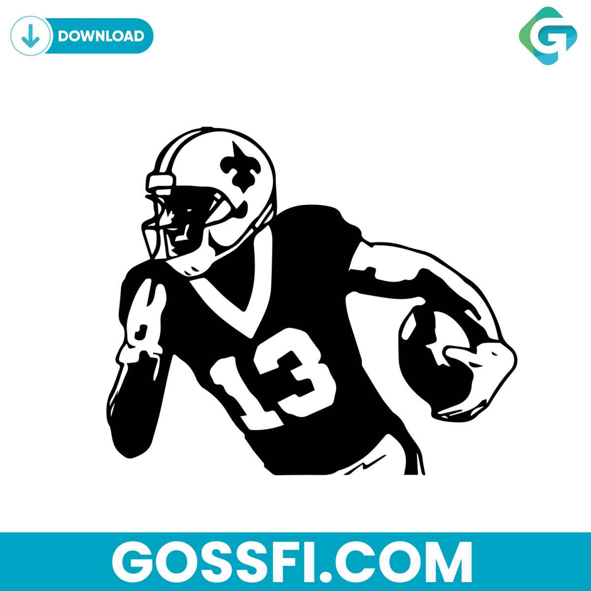 michael-thomas-saints-football-player-svg