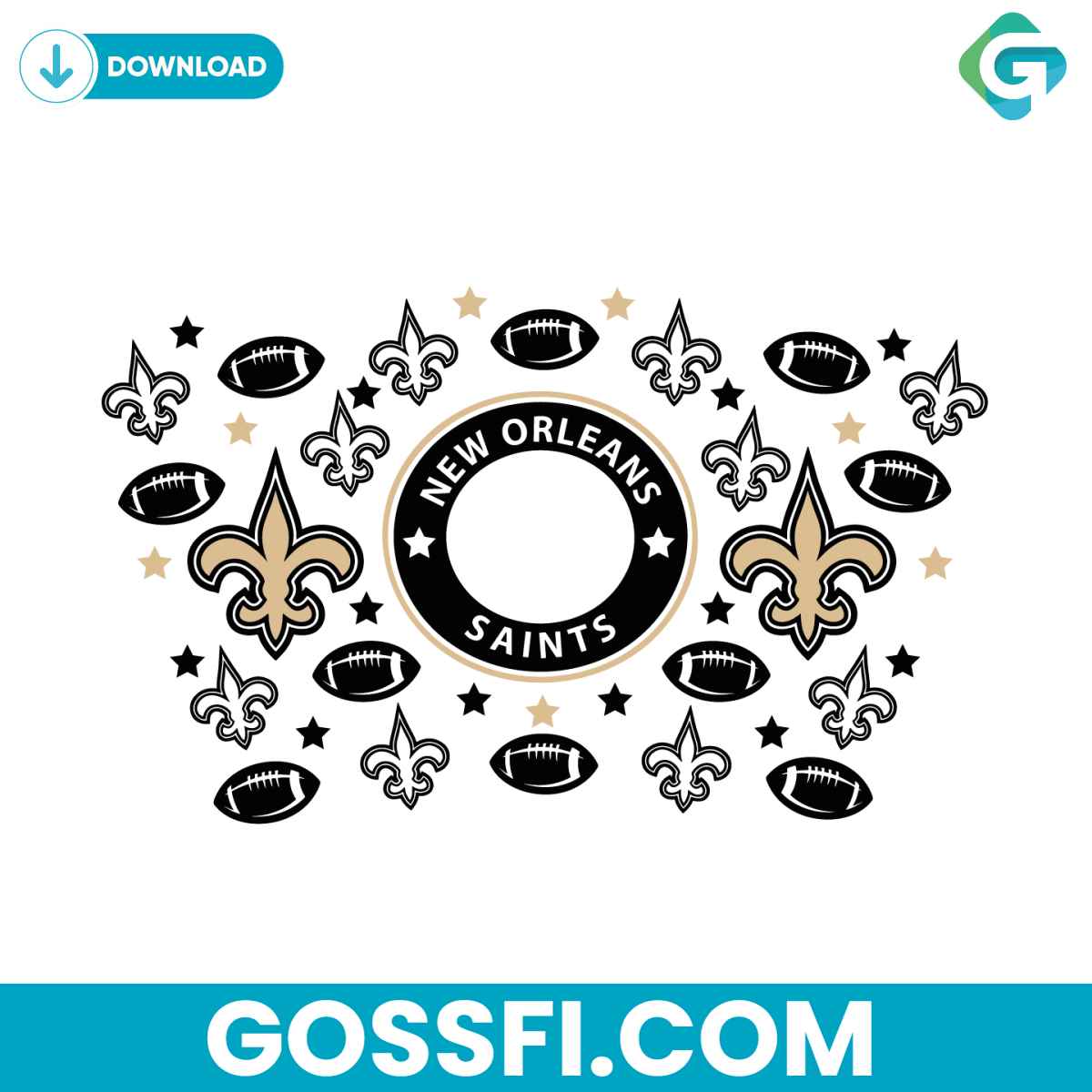 new-orleans-saints-starbucks-wrap-svg-digital-download